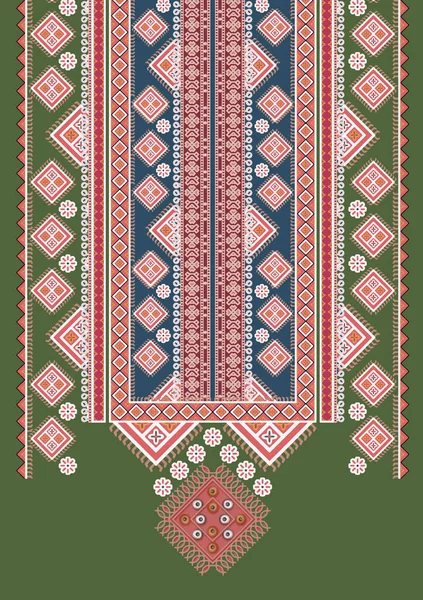 它是一个独特的数字传统几何民族边界 花卉叶子 巴洛克图案和木乃伊艺术元素 抽象质感主题 古老的装饰品组合用于纺织品印刷 — 图库照片