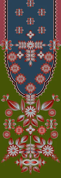 Унікальний Цифровий Традиційний Геометричний Кордон Квіткове Листя Бароко Елементи Могольського — стокове фото