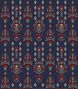 it's a unique digital Traditional Geometric Ethnic border, floral leaves baroque pattern and Mughal art elements, Abstract texture motif, and vintage Ornament artwork combination for textile printing.