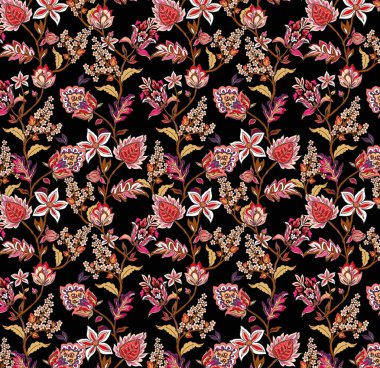 it's a unique digital Traditional Geometric Ethnic border, floral leaves baroque pattern and Mughal art elements, Abstract texture motif, and vintage Ornament artwork combination for textile printing.