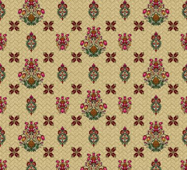 it's a unique digital Traditional Geometric Ethnic border, floral leaves baroque pattern and Mughal art elements, Abstract texture motif, and vintage Ornament artwork combination for textile printing.
