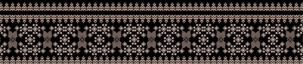 Unique Digital Traditional Geometric Ethnic Border Floral Leaves Baroque Pattern — Photo