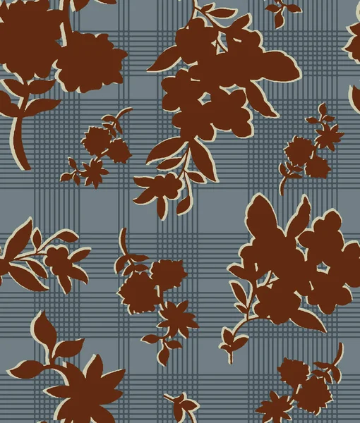 Egyedülálló Digitális Hagyományos Geometrikus Etnikai Határ Virágos Levelek Barokk Minta — Stock Fotó