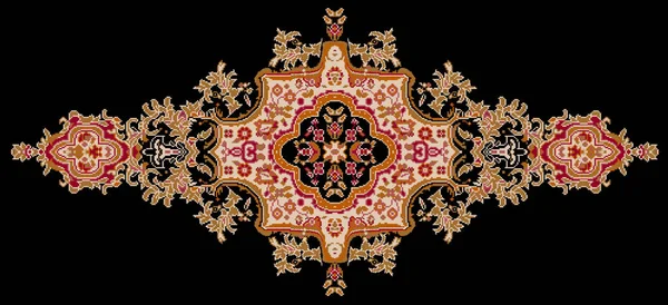 Unique Digital Traditional Geometric Ethnic Border Floral Leaves Baroque Pattern — Foto Stock