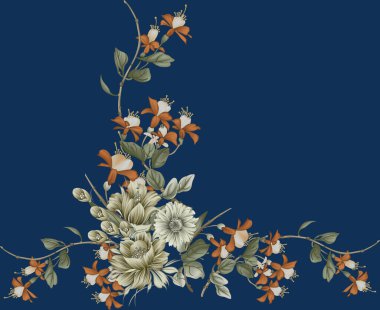 it's a unique digital Traditional Geometric Ethnic border, floral leaves baroque pattern and Mughal art elements, Abstract texture motif, and vintage Ornament artwork combination for textile printing.