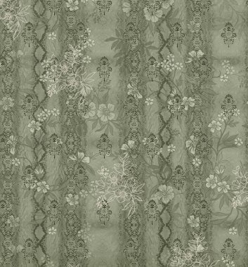 it's a unique digital Traditional Geometric Ethnic border, floral leaves baroque pattern and Mughal art elements, Abstract texture motif, and vintage Ornament artwork combination for textile printing.