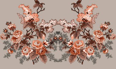 it's a unique digital Traditional Geometric Ethnic border, floral leaves baroque pattern and Mughal art elements, Abstract texture motif, and vintage Ornament artwork combination for textile printing.