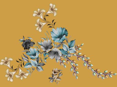 it's a unique digital Traditional Geometric Ethnic border, floral leaves baroque pattern and Mughal art elements, Abstract texture motif, and vintage Ornament artwork combination for textile printing.