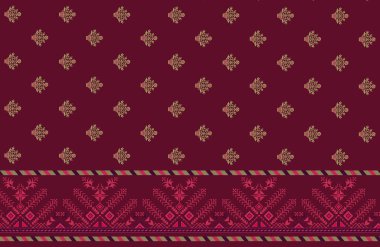 it's a unique digital Traditional Geometric Ethnic border, floral leaves baroque pattern and Mughal art elements, Abstract texture motif, and vintage Ornament artwork combination for textile printing.