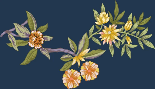 Είναι Ένα Μοναδικό Ψηφιακό Παραδοσιακό Γεωμετρικό Εθνικό Σύνορο Floral Φύλλα — Φωτογραφία Αρχείου