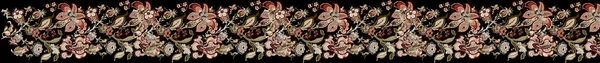 Ainutlaatuinen Digitaalinen Perinteinen Geometrinen Etninen Raja Kukka Lehdet Barokki Kuvio — kuvapankkivalokuva