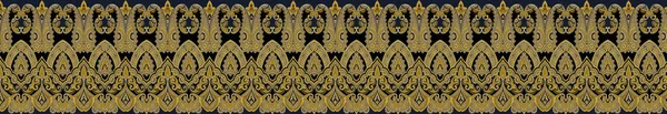 Unique Digital Traditional Geometric Ethnic Border Floral Leaves Baroque Pattern — Stock Photo, Image