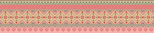 stock image it's a unique digital Traditional Geometric Ethnic border, floral leaves baroque pattern and Mughal art elements, Abstract texture motif, and vintage Ornament artwork combination for textile printing.