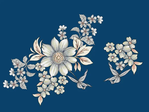 Unique Digital Traditional Geometric Ethnic Border Floral Leaves Baroque Pattern — Foto Stock