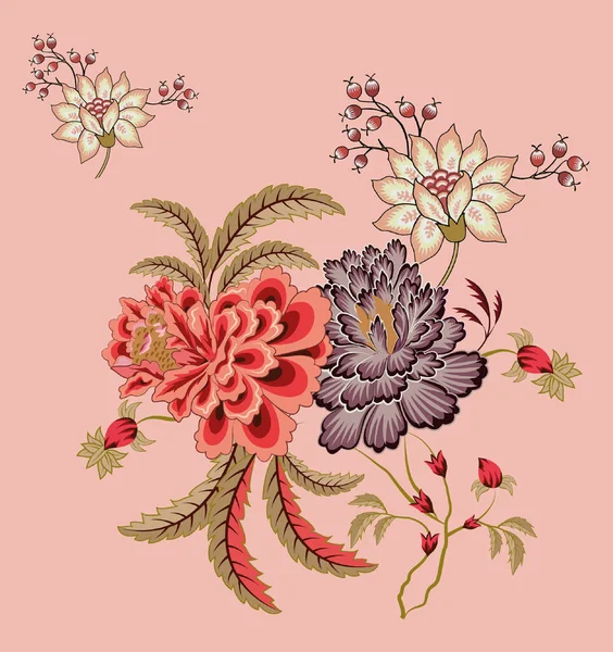 Ist Eine Einzigartige Digitale Traditionelle Geometrische Ethnische Grenze Blumenblätter Barocke Stockbild
