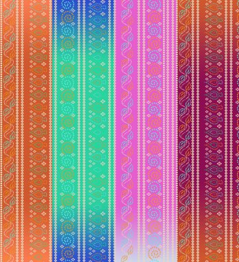 it's a unique digital Traditional Geometric Ethnic border, floral leaves baroque pattern and Mughal art elements, Abstract texture motif, and vintage Ornament artwork combination for textile printing.