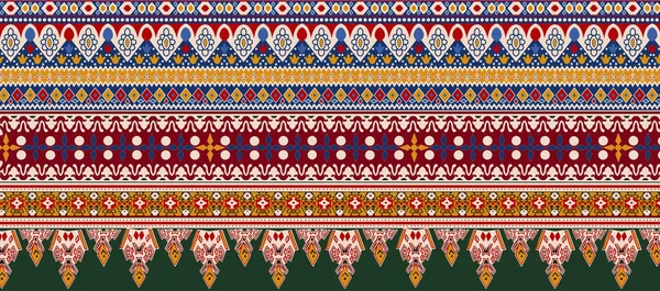 Unique Digital Traditional Geometric Ethnic Border Floral Leaves Baroque Pattern — 스톡 사진