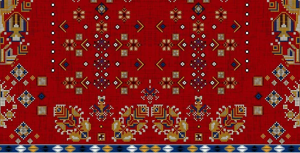 Det Unik Digital Traditionell Geometrisk Etnisk Gräns Blommiga Blad Barock — Stockfoto