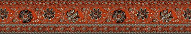 it's a unique digital Traditional Geometric Ethnic border, floral leaves baroque pattern and Mughal art elements, Abstract texture motif, and vintage Ornament artwork combination for textile printing.