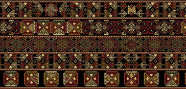 it's a unique digital Traditional Geometric Ethnic border, floral leaves baroque pattern and Mughal art elements, Abstract texture motif, and vintage Ornament artwork combination for textile printing.