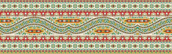 it's a unique digital Traditional Geometric Ethnic border, floral leaves baroque pattern and Mughal art elements, Abstract texture motif, and vintage Ornament artwork combination for textile printing.