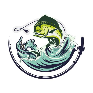 mahimahi dorado fishing illustration logo vector image t shirt clipart