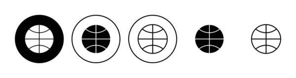 Σύνολο Εικονιδίων Μπάσκετ Εικονίδιο Μπάσκετ Εικονίδιο Φορέα Λογότυπο Μπάσκετ — Διανυσματικό Αρχείο