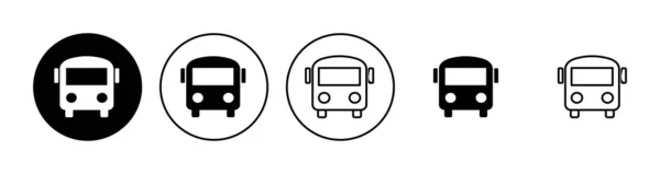 Otobüs Simgesi Seti Bus Vektör Simgesi — Stok Vektör