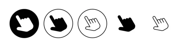 Hand Klicka Ikonen Set Pekaren Ikonen Vektor Hand Markör Ikon — Stock vektor