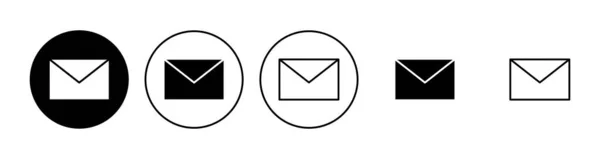 邮件图标设置 电子邮件图标向量 电子邮件图标 信封说明 — 图库矢量图片