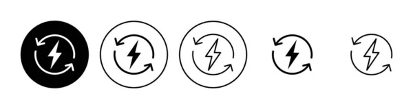 Set Icona Alimentazione Icona Power Switch Energia Elettrica — Vettoriale Stock