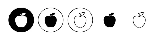 Juego Iconos Apple Icono Vector Apple Símbolos Manzana Para Diseño — Archivo Imágenes Vectoriales