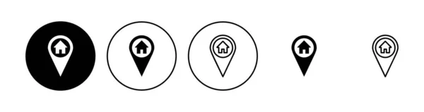 Address Icon Set Home Location Icon Vector — Stock Vector