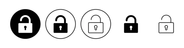 Set Iconos Bloqueo Icono Candado Vector Icono Cifrado Símbolo Seguridad — Vector de stock