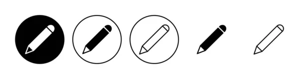Zestaw Ikon Ołówka Symbol Pióra Edytuj Wektor Ikony — Wektor stockowy