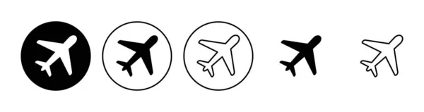 Set Iconos Avión Icono Avión Vector Símbolo Transporte Ilustración Viajes — Archivo Imágenes Vectoriales