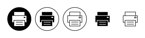 Juego Iconos Impresión Icono Impresora Vector — Vector de stock