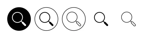 Набор Значков Поиска Поиск Значок Лупы — стоковый вектор