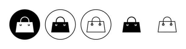 购物袋图标设置 购物图标向量 — 图库矢量图片