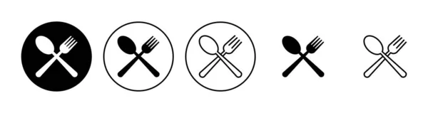 Spoon Fork Icon Set Spoon Fork Knife Icon Vector Restaurant — Stock Vector
