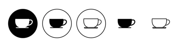 Kávé Kupa Ikon Készlet Csésze Egy Kávé Ikon Vektor — Stock Vector