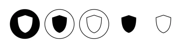 Ensemble Icônes Bouclier Icône Protection Vecteur Icône Vectorielle Sécurité — Image vectorielle