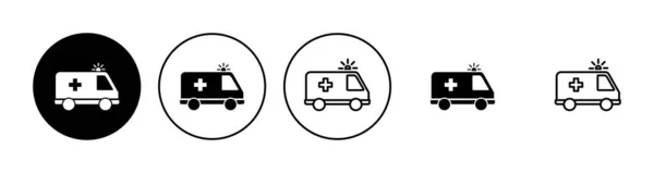 Ambulance Icon Set Ambulance Truck Icon Vector Ambulance Car — Stock Vector