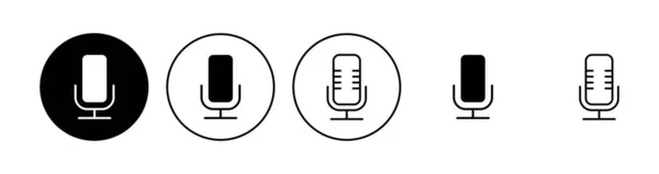 Ensemble Icône Microphone Karaoké Icône Vecteur — Image vectorielle