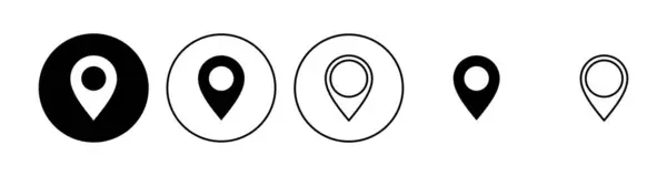 Pin Icon Set Вектор Значка Местоположения Значок Назначения Пин Карты — стоковый вектор