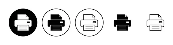 Juego Iconos Impresión Icono Impresora Vector — Vector de stock