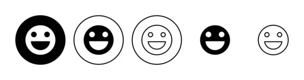 Smile Icon Gesetzt Smile Emoticon Symbol Feedback — Stockvektor