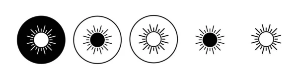 太陽のアイコンセット 輝度アイコンベクトル — ストックベクタ
