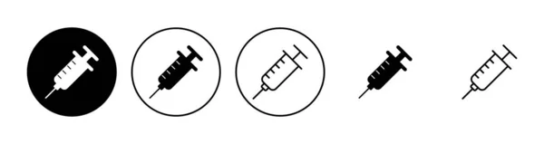 Набор Иконок Шприца Вектор Значка Инъекции — стоковый вектор