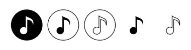 Müzik ikonu seti. nota simgesi vektörü